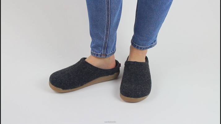 Sanita Hüttenrutsche Frauen Holzkohle FNTH161 Schuhe