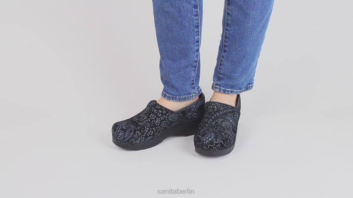 Sanita boteh Frauen blaues Paisley FNTH11 Schuhe